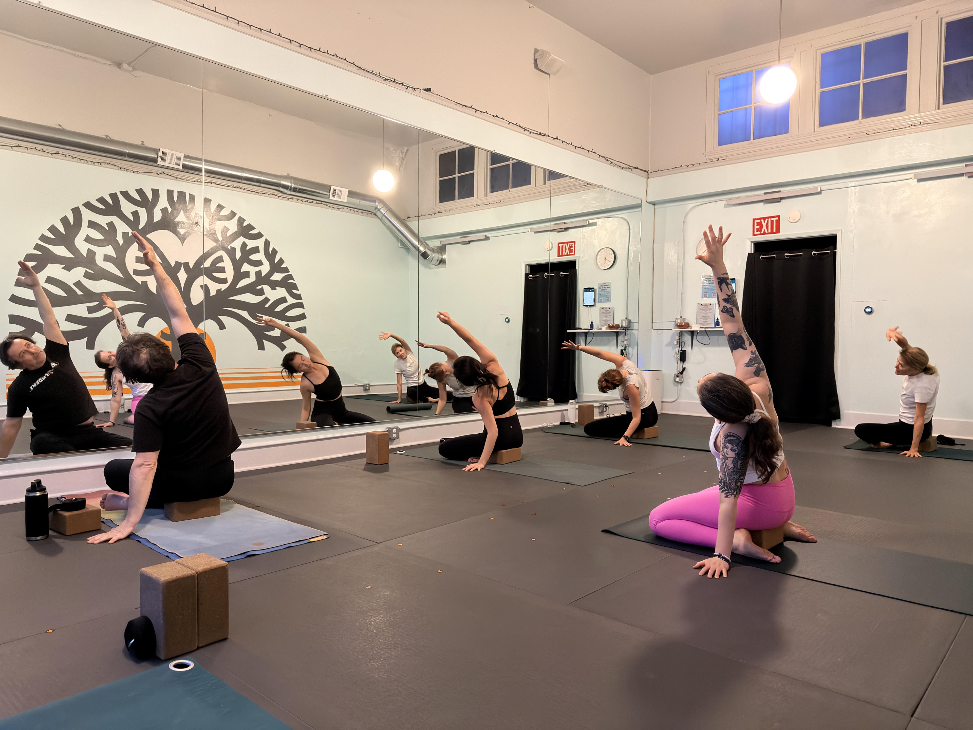 Sophia sharing a quiet moment with the yoga community