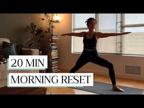 20 Min Morning Yoga | Wake Up & Reset Your Body YouTube video thumbnail.