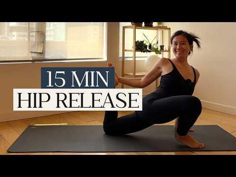 15 Min Yoga for Tight Hips & Shoulders | Full Body Release YouTube video thumbnail.