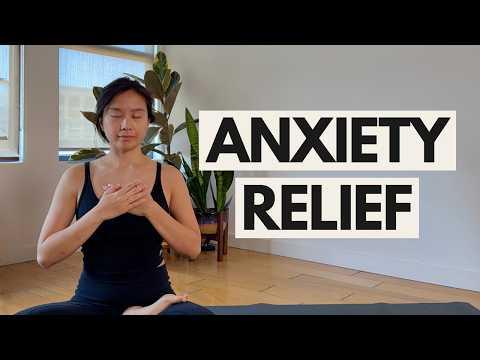 10 Min Gentle Yoga for Anxiety | Calm Your Nervous System YouTube video thumbnail.