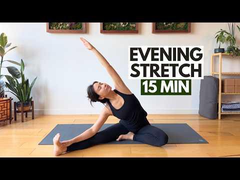 15 Min Gentle Evening Yoga | Unwind After a Long Day YouTube video thumbnail.